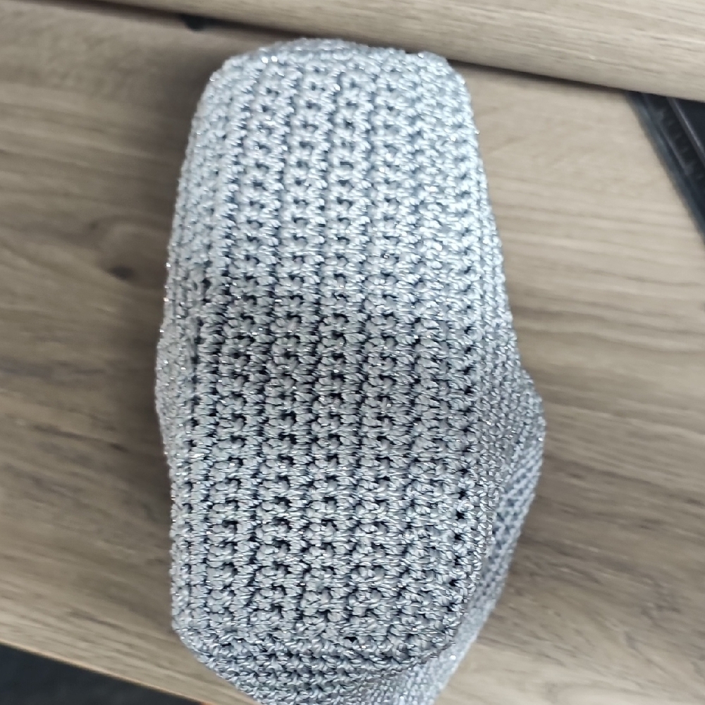 The Sak Metallic Gray Crochet Pouch - Picture 6 of 8